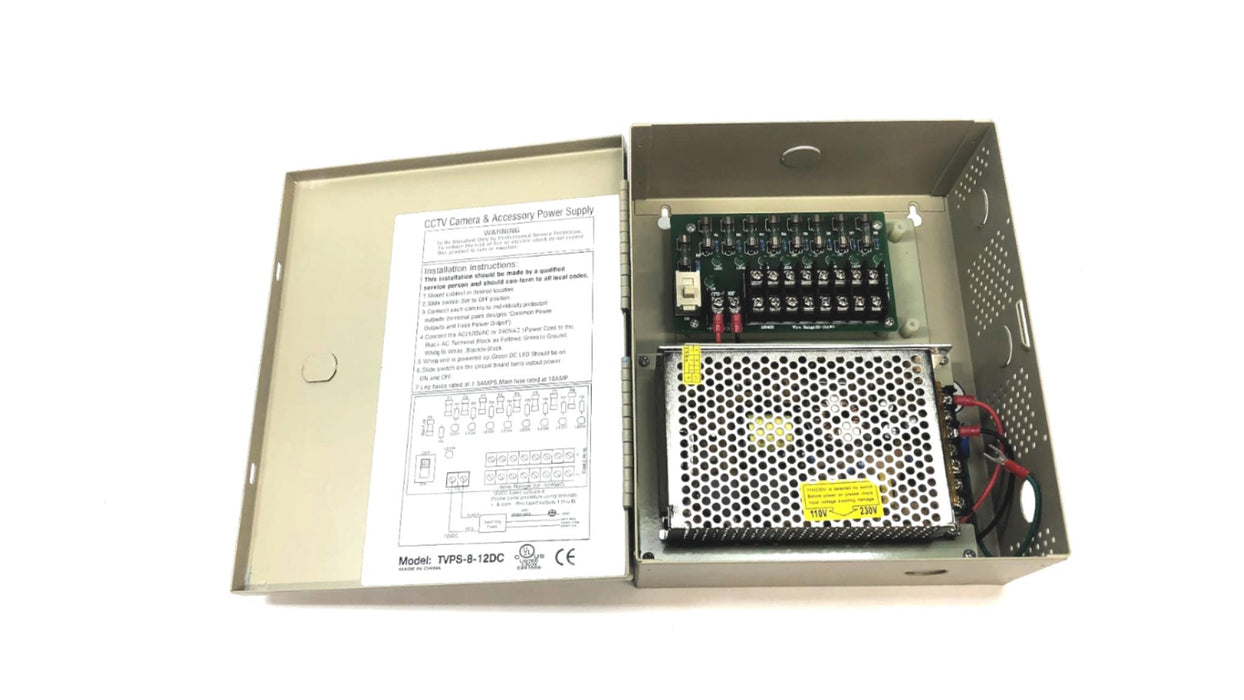 Unbranded Fused Power Supply Cabinet (Untested) TVPS-8-12DC USED