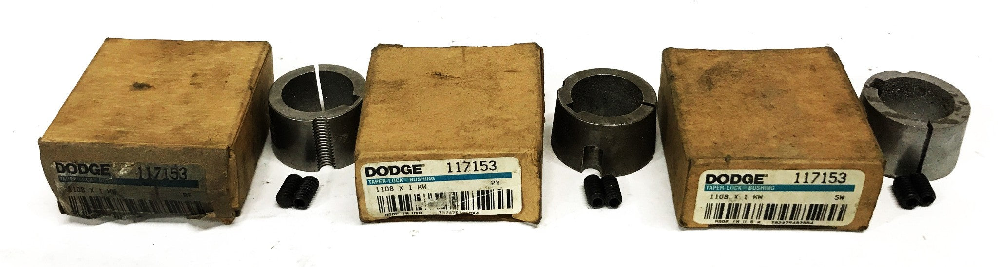 Dodge Taper-Lock Split Bushing 1108X1 KW (117153) [Lot of 3] NOS