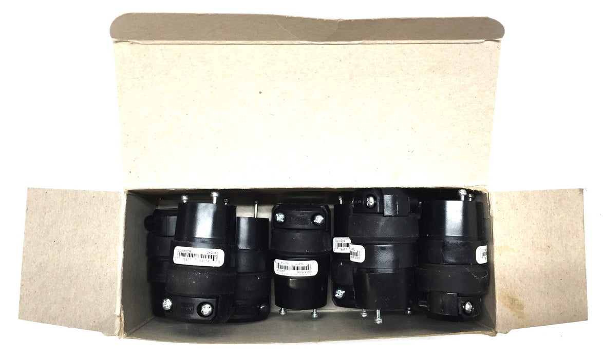 Leviton Black 2-Pole/3-Wire Polarized Round Connector 515CR [Lot of 8] NOS