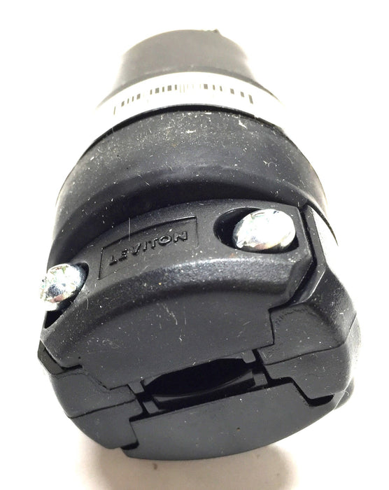 Leviton Black 2-Pole/3-Wire Polarized Round Connector 515CR [Lot of 8] NOS