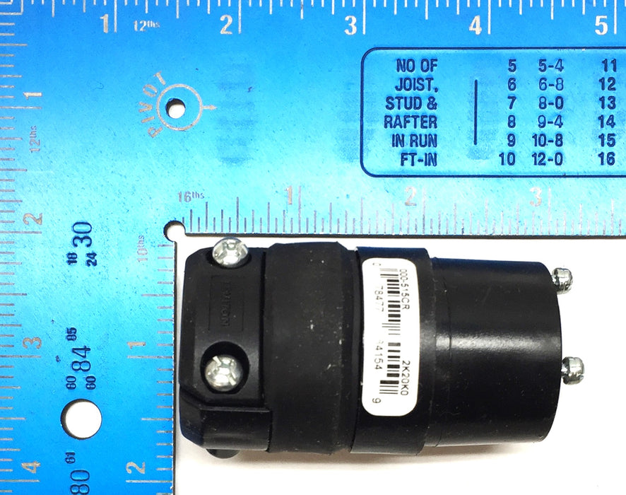 Leviton Black 2-Pole/3-Wire Polarized Round Connector 515CR [Lot of 8] NOS