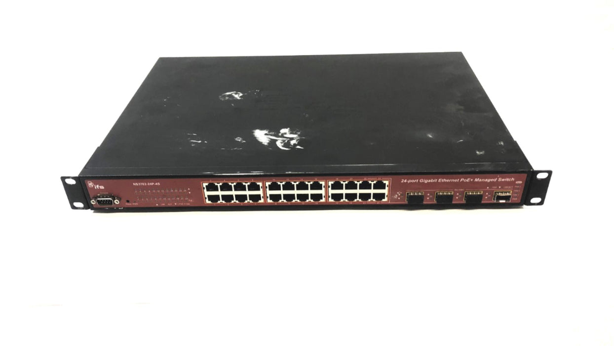 Interlogix Gigabit Ethernet Poe+ Network Switch 24 Port NS3702-24P-4S USED
