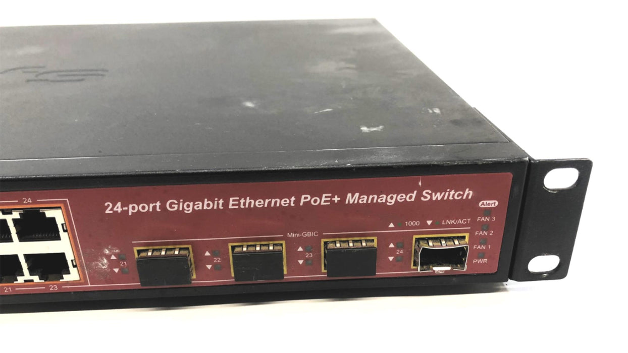 Interlogix Gigabit Ethernet Poe+ Network Switch 24 Port NS3702-24P-4S USED