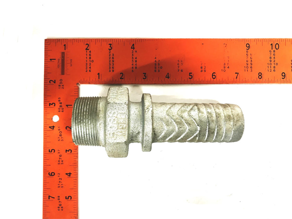Boss 1-1/2 inch NPT Male x 1-1/2 inch Barb Iron Hose Fitting [Lot of 2] NOS