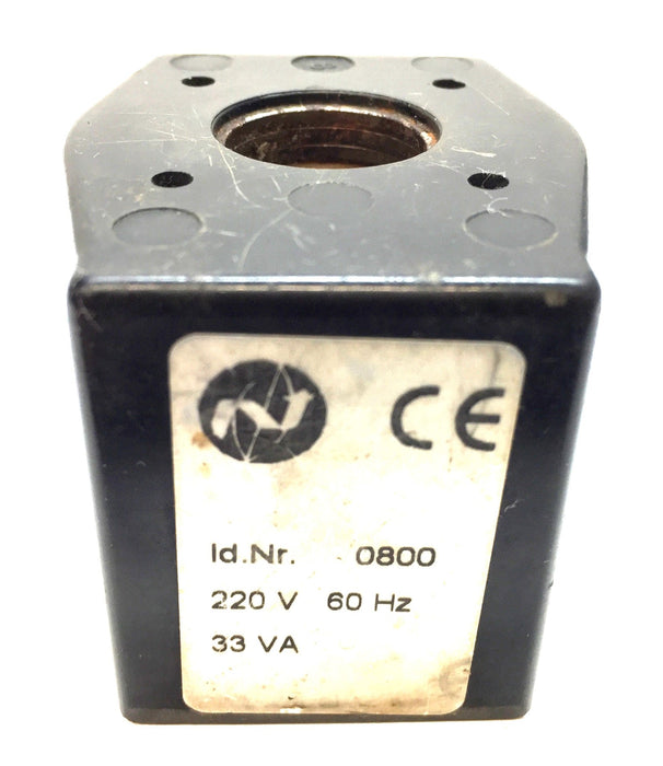 Norgren 220V/60Hz/33VA Solenoid Coil 0800 USED