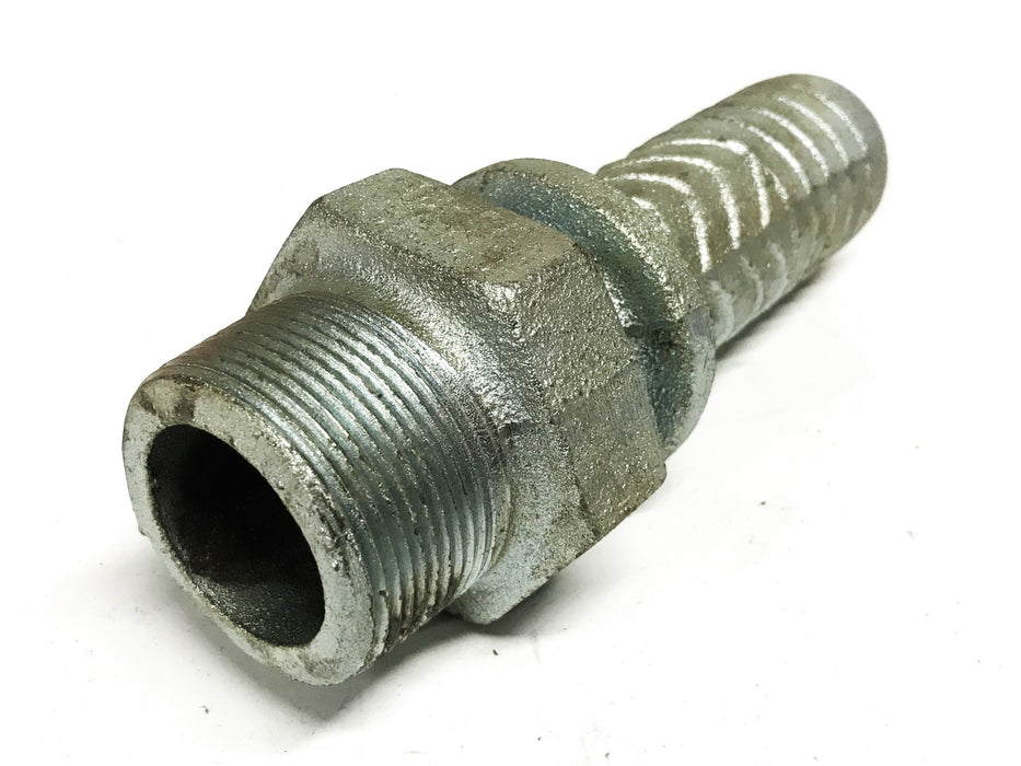 Boss 1-1/2 inch NPT Male x 1-1/2 inch Barb Iron Hose Fitting [Lot of 2] NOS