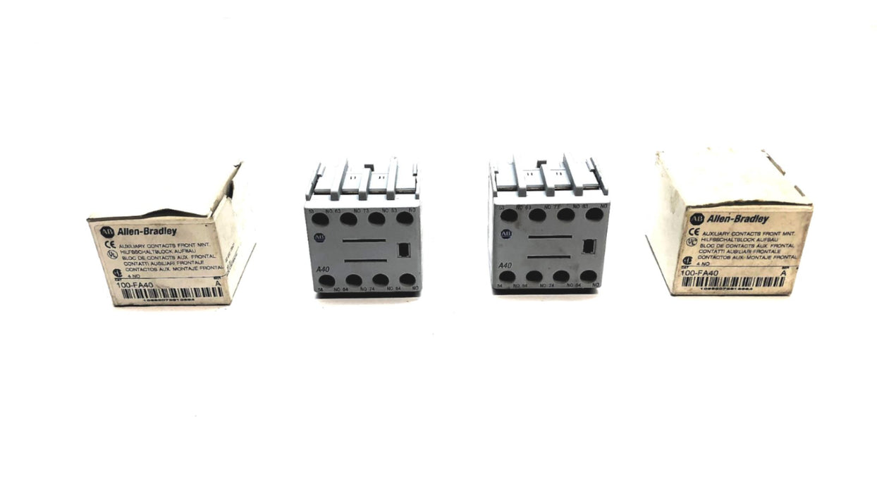 Allen Bradley Auxiliary Contact 100-FA40 [Lot of 2] NOS