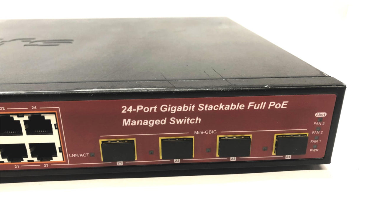 Interlogix 24-Port Gigabit Ethernet Full PoE Managed Switch NS3601-24P/4S USED