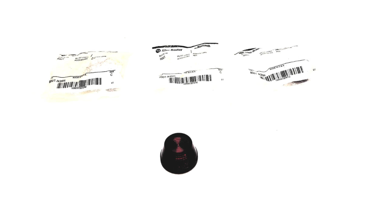 Allen Bradley Pilot Light Acrylic Red Lens Accessory 800T-N26R [Lot of 3] NOS