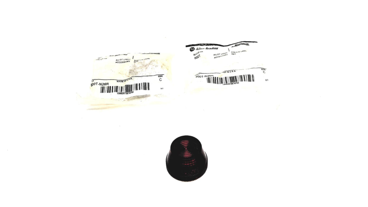 Allen Bradley Pilot Light Acrylic Red Lens Accessory 800T-N26R [Lot of 2] NOS
