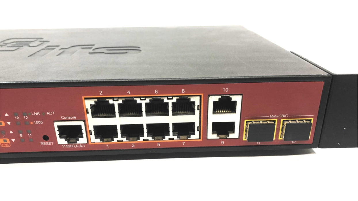 Interlogix 8-Port Gigabit PoE+ Managed Switch (Powers on!) NS3502-8P-2T-2S USED