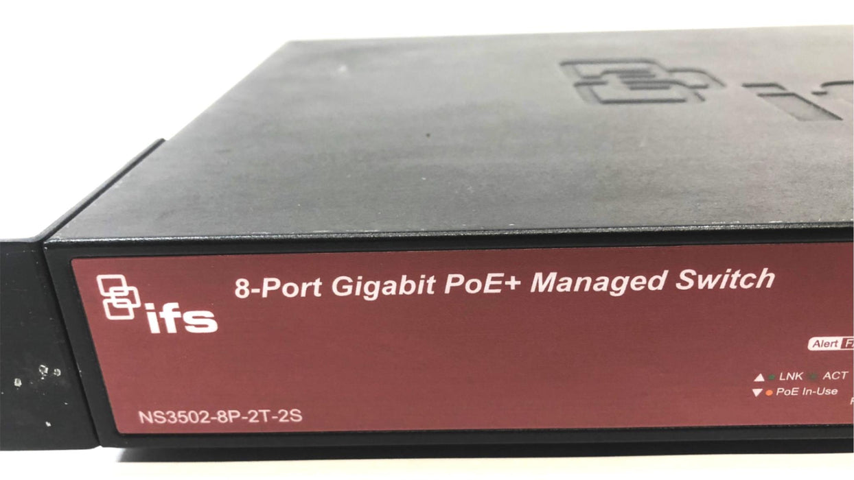 Interlogix 8-Port Gigabit PoE+ Managed Switch (Powers on!) NS3502-8P-2T-2S USED
