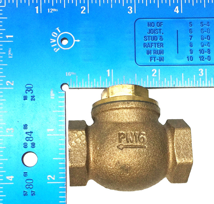 FP 1/2" Brass Female Swing Check Valve PN16 NOS