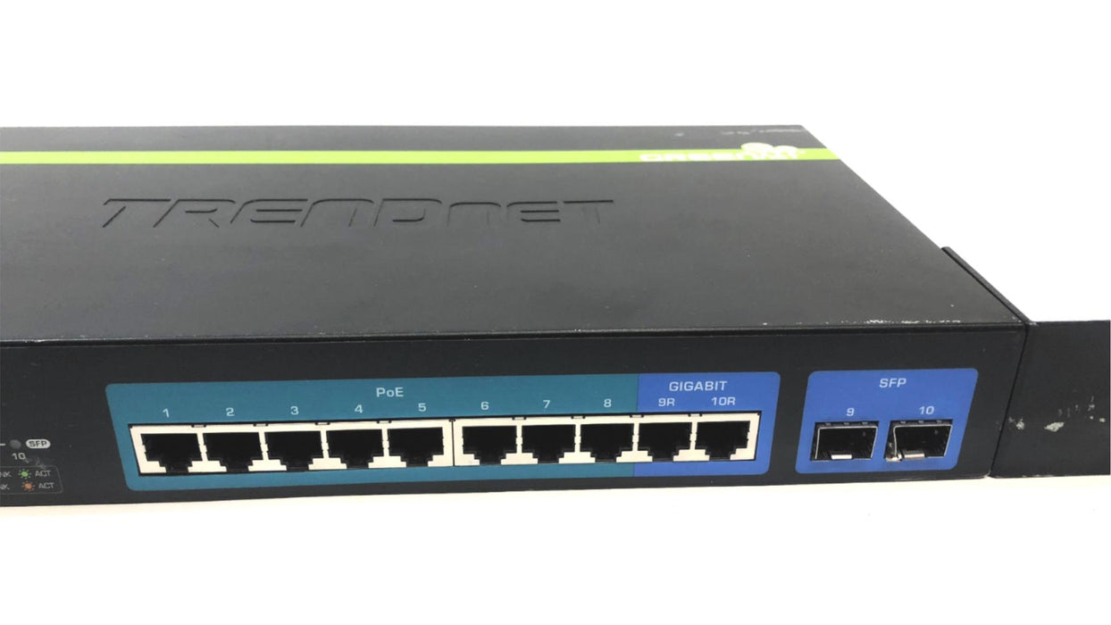 Trendnet 10-Port PoE Web Smart Switch (Powers on)(No Power Cord) TPE-1020WS USED
