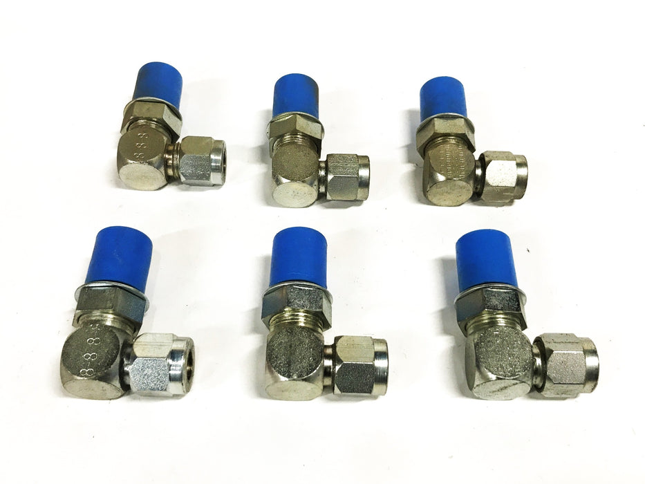 Lenz  Union Compression Elbow 3/16 Female to 7/16 Male [Lot of 6] NOS