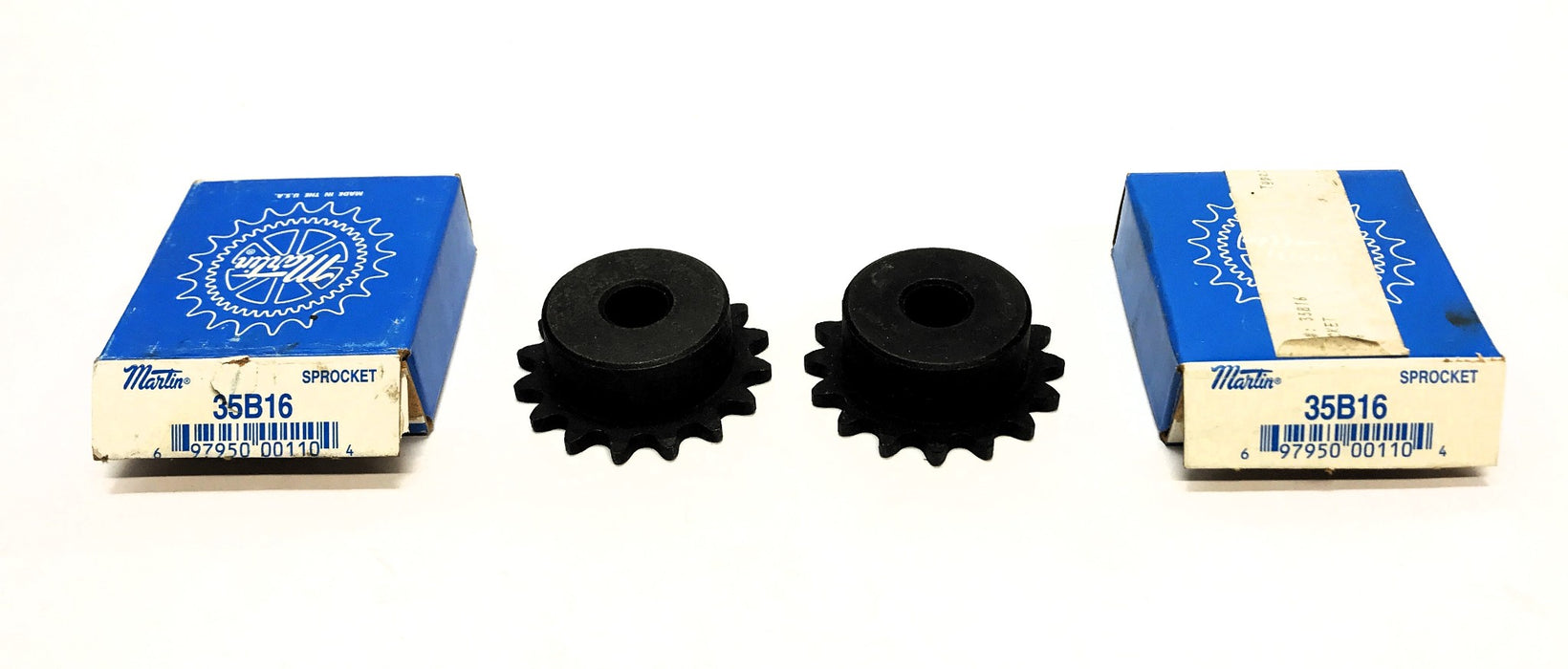 Martin 1/2" Bore Roller Chain Sprocket 35B16 [Lot of 2] NOS