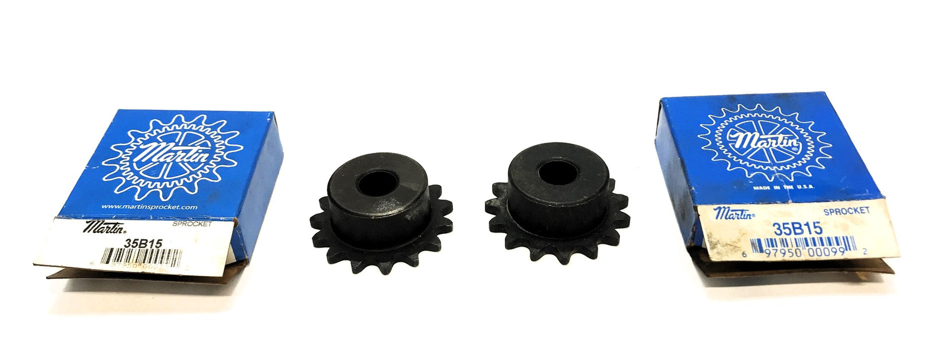 Martin 1/2" Bore Roller Chain Sprocket 35B15 [Lot of 2] NOS