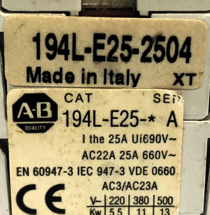 Allen-Bradley Control & Load Switch 194L-E25-2504 USED