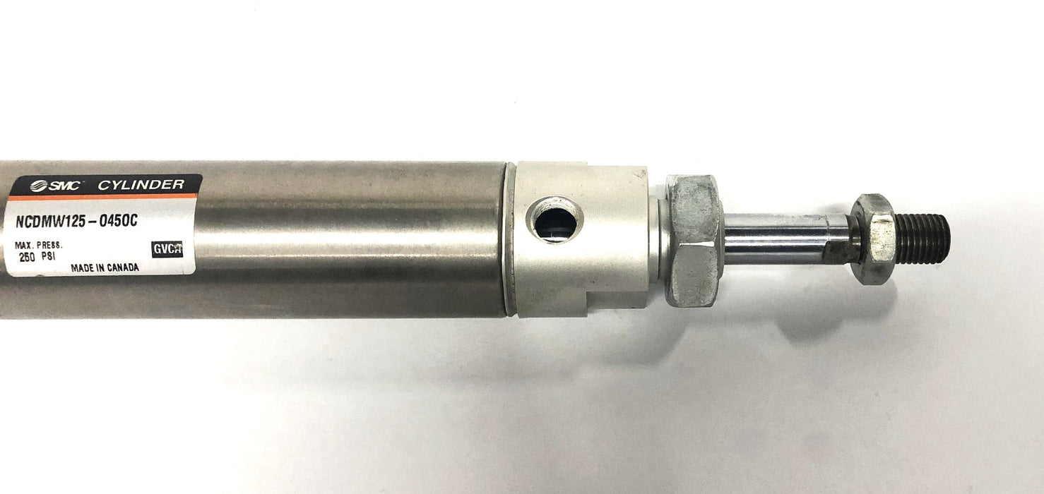 SMC Max Pressure 250PSI Cylinder NCDMW125-0450C NOS