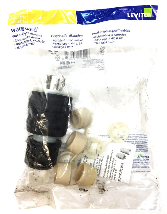 Leviton Wetguard Watertight Corrosion Resistant Locking Plug 162-26W75-B NOS