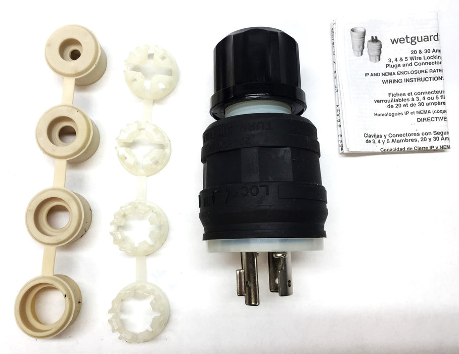Leviton Wetguard Watertight Corrosion Resistant Locking Plug 162-26W75-B NOS
