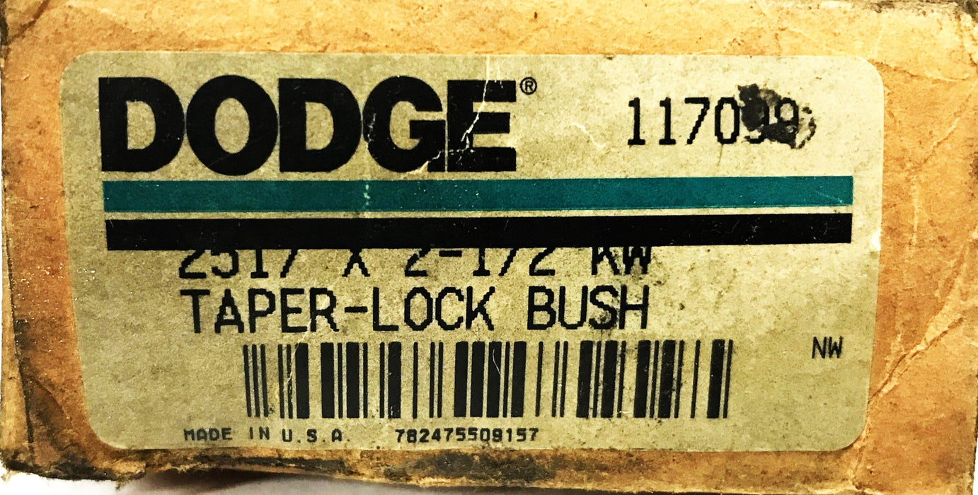 Dodge 2517 X 2-1/2 KW Taper Lock Bushing 117099 [Lot of 2] NOS