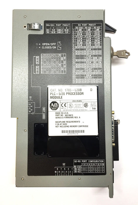 Allen-Bradley PLC-5/20 Processor Module w/Key 1785-L20B (96218673) USED