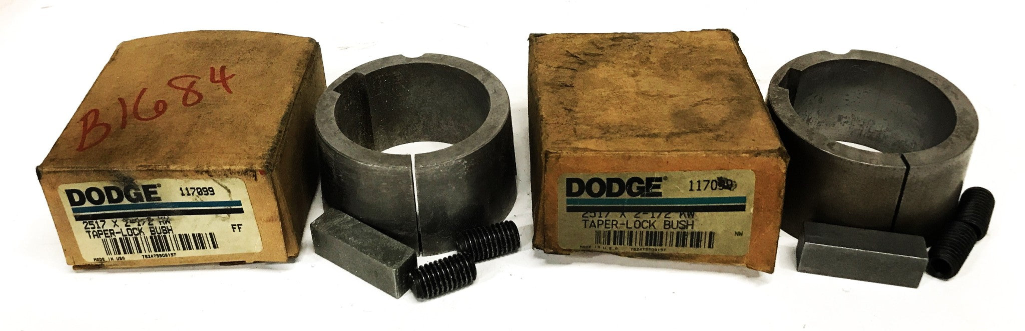 Dodge 2517 X 2-1/2 KW Taper Lock Bushing 117099 [Lot of 2] NOS