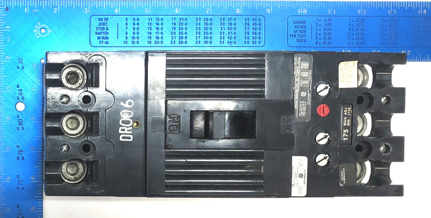 General Electric 175AMP 600VAC 250VDC Circuit Breaker TFJ236175 USED