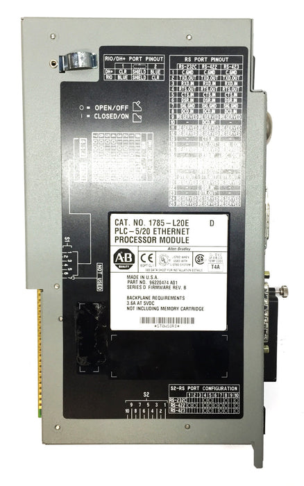 Allen-Bradley PLC5/20 Ethernet Processor Module w/o Key 1785-L20E (96220474)USED