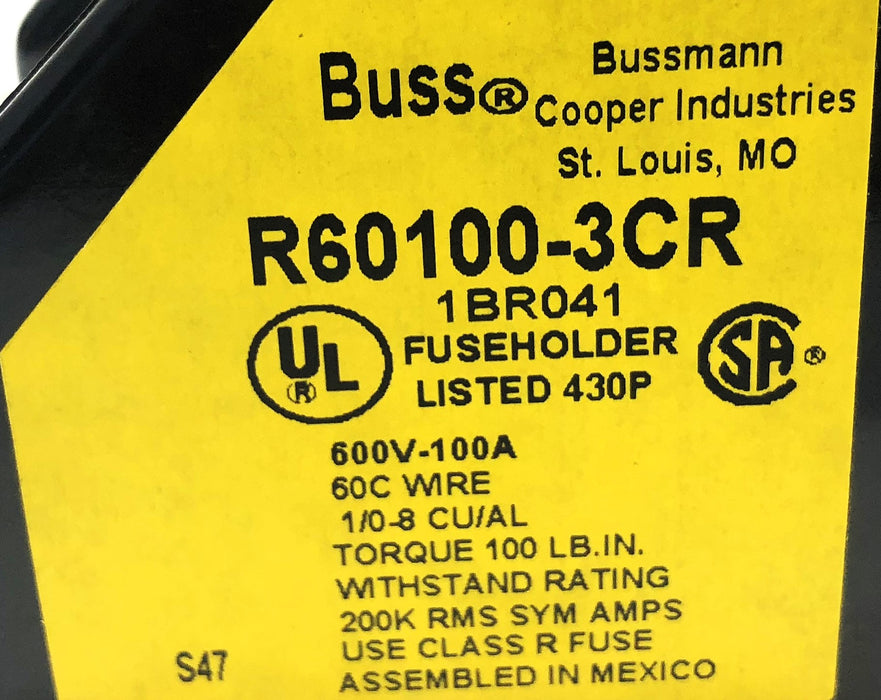Bussmann Fuseholder R60100-3CR USED