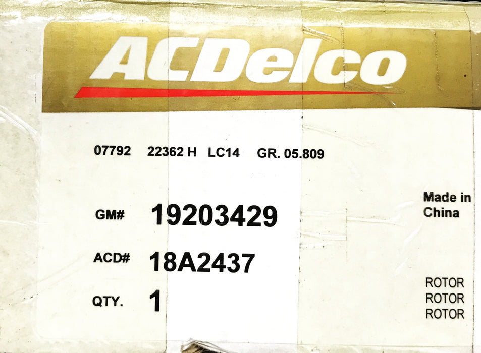 ACDelco GM Disc Brake Rotor 18A2437 NOS