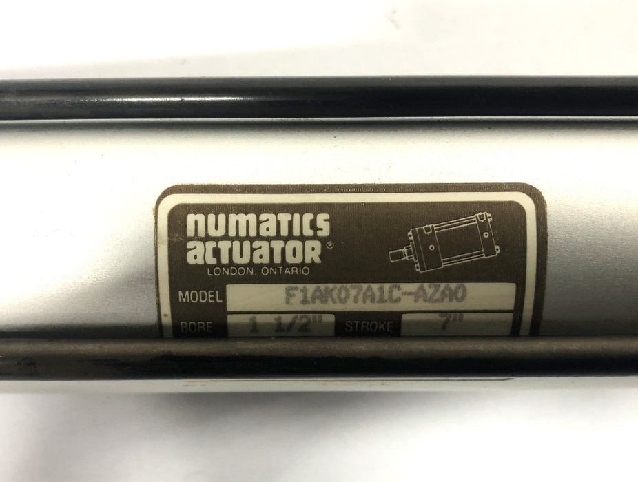 Numatics Actuator 1-1/2 Inch ore 7 Inch Stroke Cylinder F1AK07A1C-AZA0 NOS