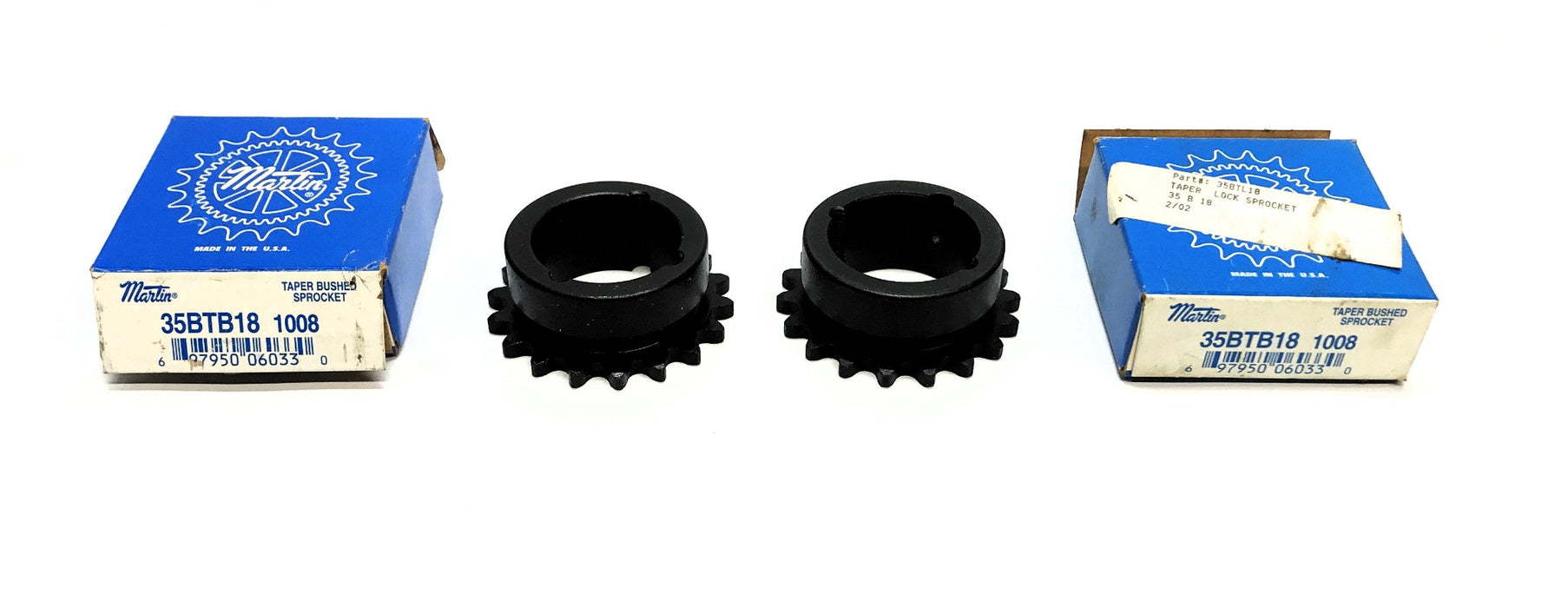 Martin Taper Bushed Sprocket 35BT18 1008 [Lot of 2] NOS