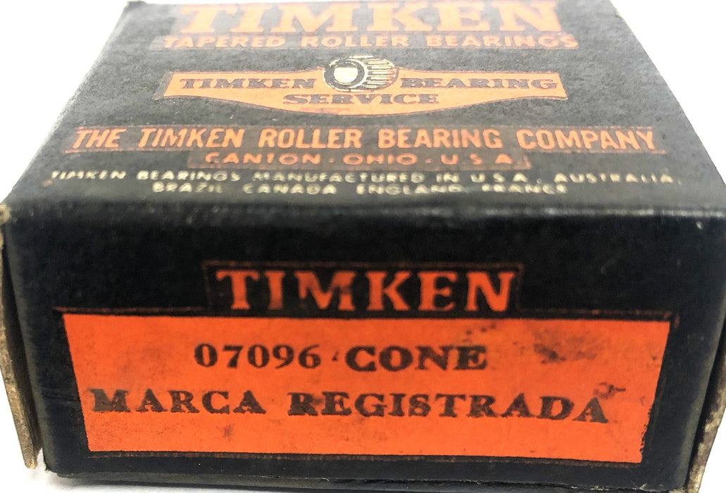 Timken Tapered Roller Bearing Cone 07096 NOS