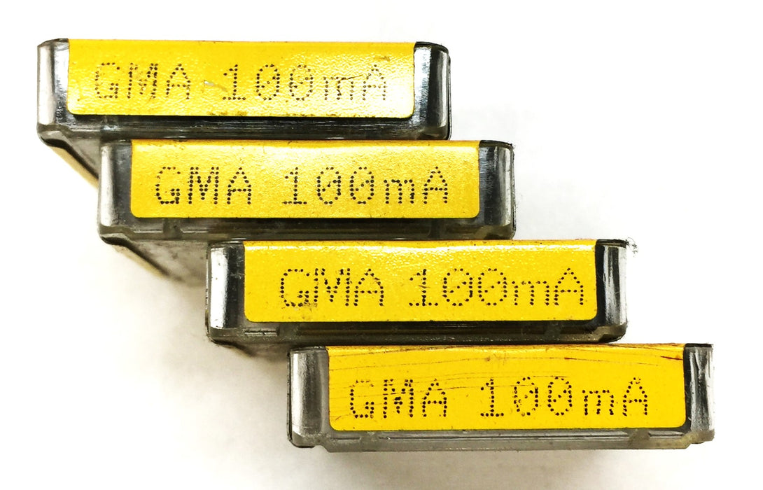 Bussmann 250V Miniature Fuse Pack (5pcs) GMA 100mA [Lot of 4] NOS