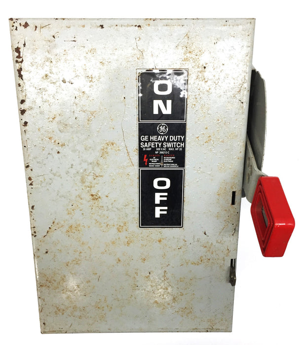 GE/General Electric 30 Amp 600VAC/250VDC Safety Switch TH3361 USED