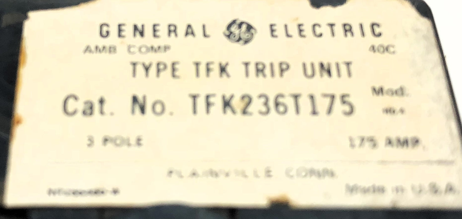 General Electric Circuit Breaker Trip Unit TFK236T175 USED