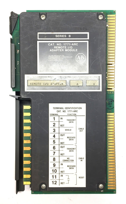 Allen-Bradley Remote I/O Adapter Module Rev A Series B 1771-ARC USED