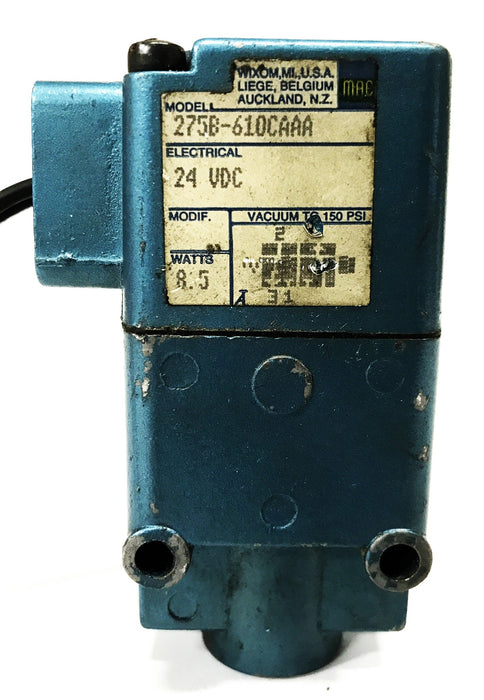 MAC Valves Inc. Single Direct Solenoid Poppet Valve 2758-610CAAA USED