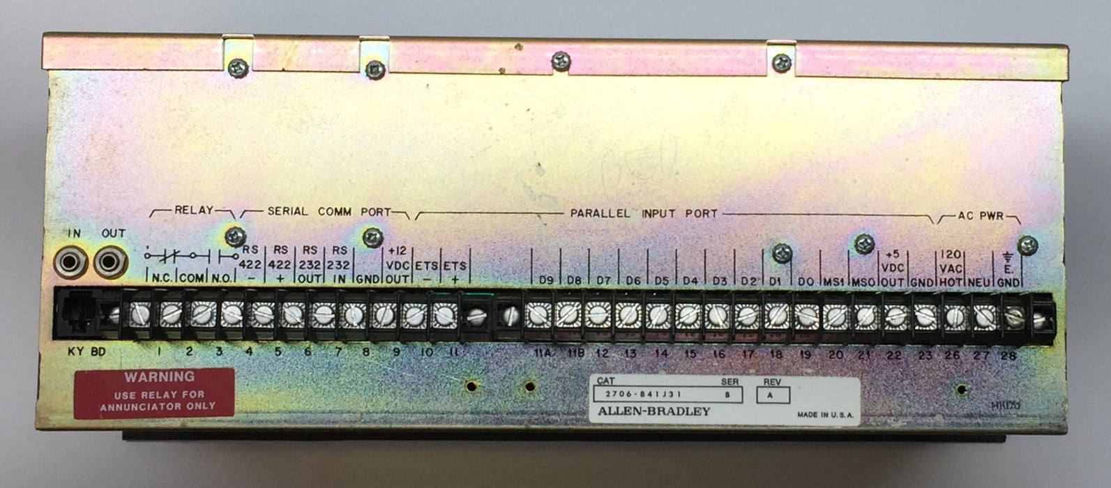Allen-Bradley DL20 Dataliner Operator Interface 2706-B41J31 Rev.A USED