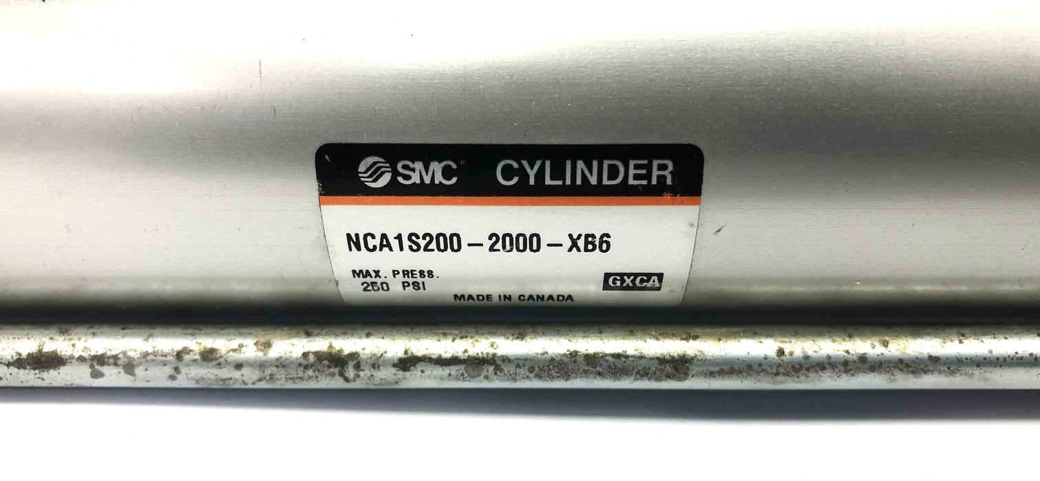 SMC Max Pressure 250psi Cylinder NCA1S200-2000-XB6 NOS