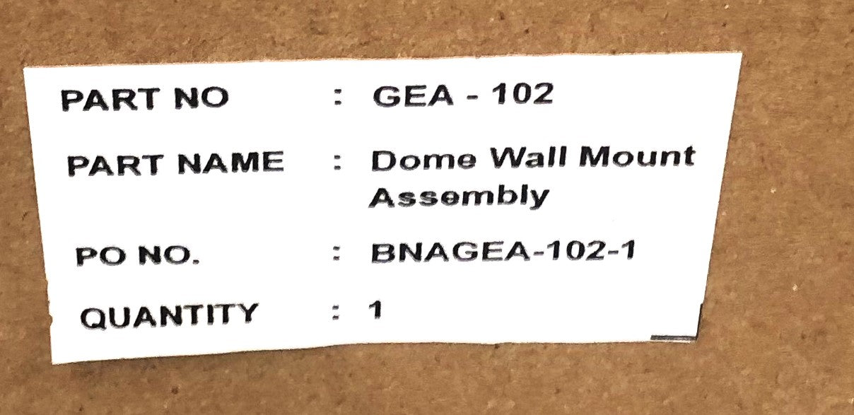GE Security Dome Wall Mount Assembly GEA-102 NOS
