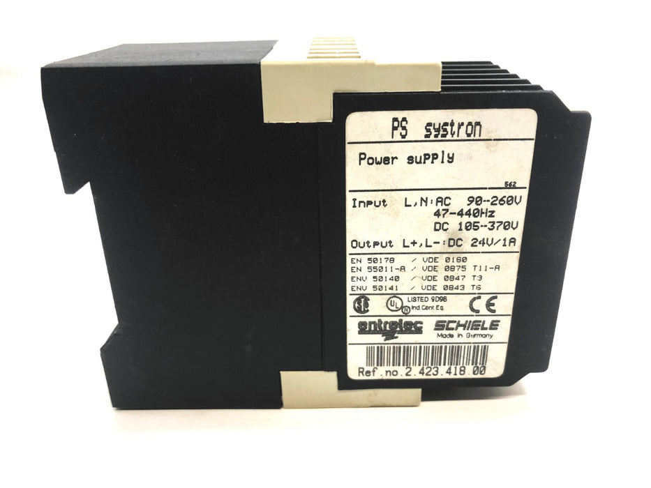Enterlec Schiele PS Systron 24V 1AMP Power Supply 2.423.418.00 USED