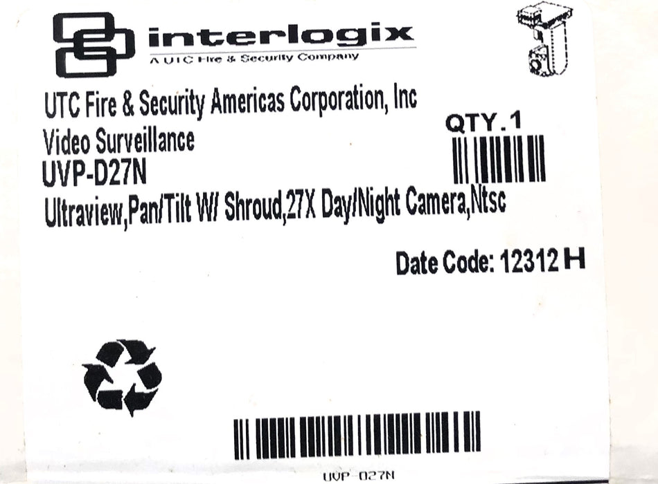 Interlogix Ultraview Pan/Tilt Camera (Damaged Board) UVP-D27N PARTS ONLY
