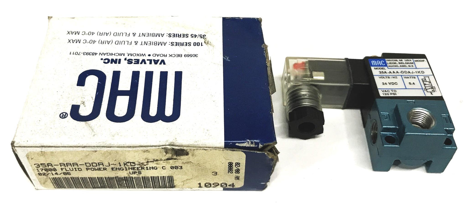 MAC Valves 24 Volt Solenoid Valve 35A-AAA-DDAJ-1KD NOS