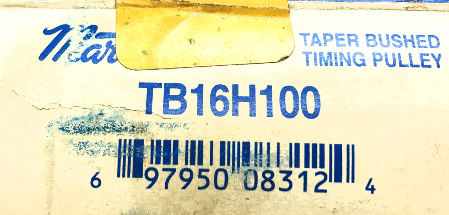 Martin Tapered Bushed Timing Pulley TB16H100 NOS