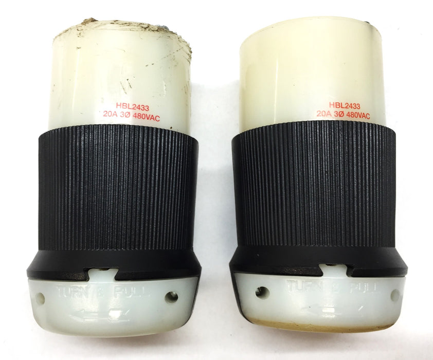 Hubbell 20A/480VAC Twist-Lock Connector Body HBL2433 [Lot of 2] NOS