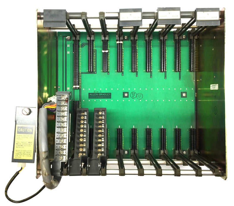 Allen-Bradley 8-Slot Card Chassis w/Battery Attach. 1771AB Ser.A 636009-90C USED