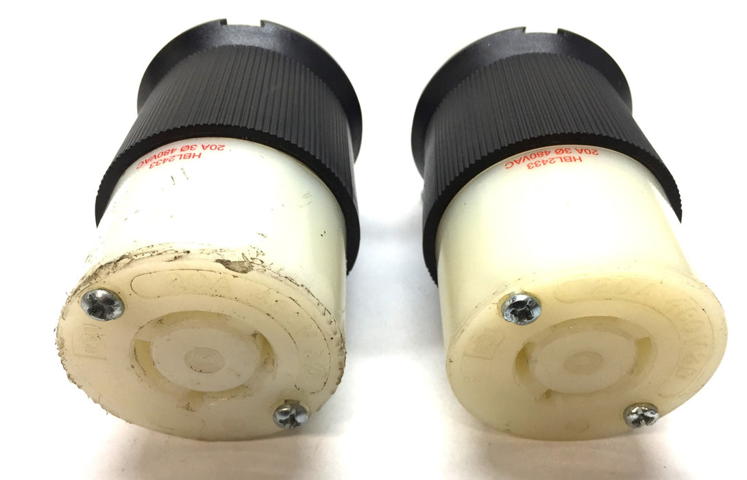 Hubbell 20A/480VAC Twist-Lock Connector Body HBL2433 [Lot of 2] NOS